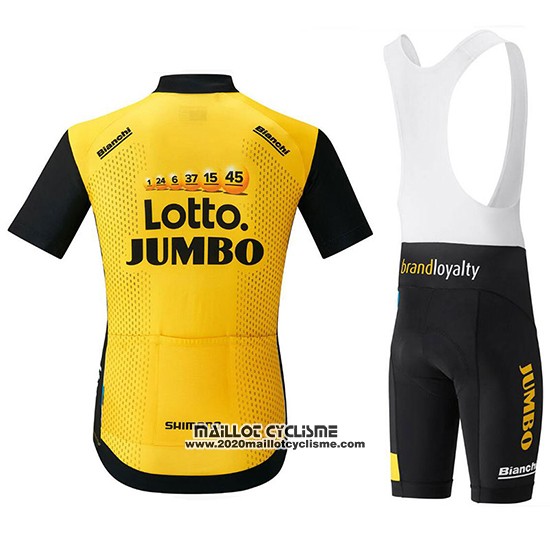 2018 Maillot Ciclismo Lotto NL Jumbo Jaune et Noir Manches Courtes et Cuissard